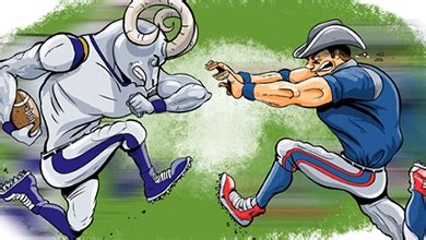 Rams Vs Patriots Superbowl LIII Cartoon Cartoon