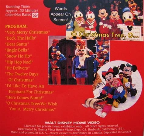 Walt Disney Sing Along Songs THE TWELVE DAYS OF CHRISTMAS VHS VIDEO | eBay