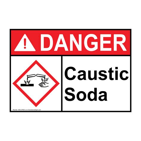 Caustic Soda Sign ADE-27833 Hazmat Caustic