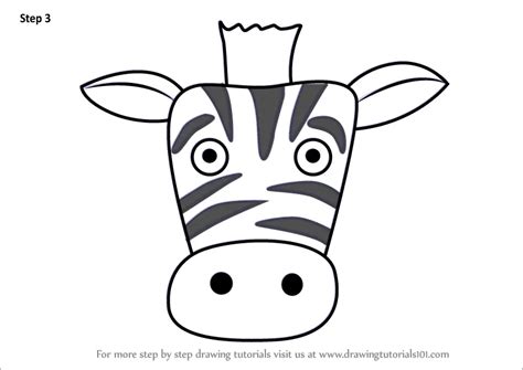 How to Draw a Zebra Face for Kids (Animal Faces for Kids) Step by Step | DrawingTutorials101.com