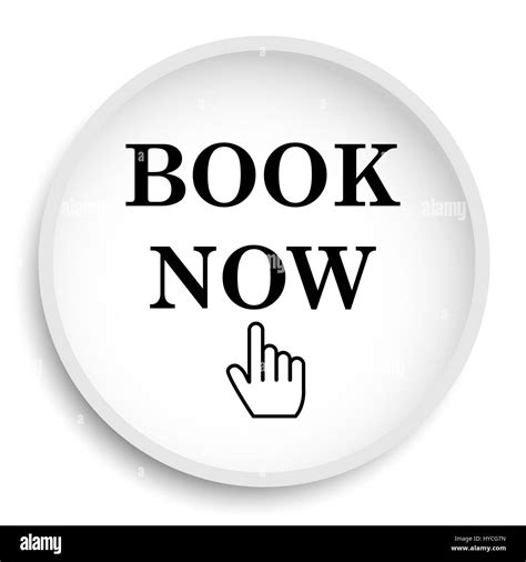 Book now icon. Book now website button on white background Stock Photo ...