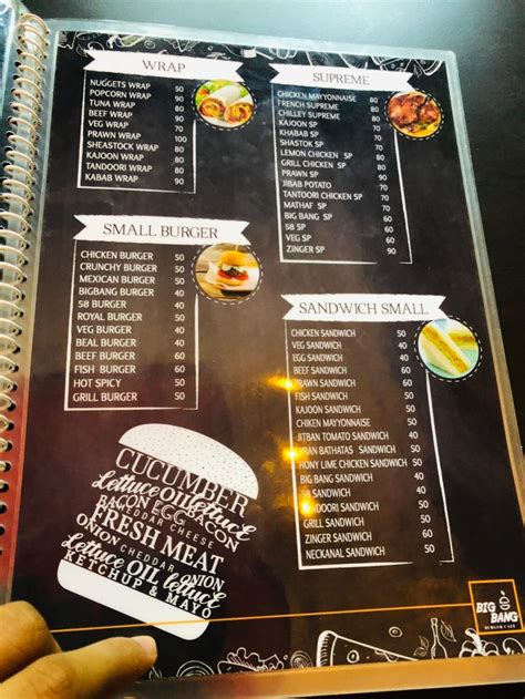 Menu at BIG BANG BURGER CAFE, Thalassery