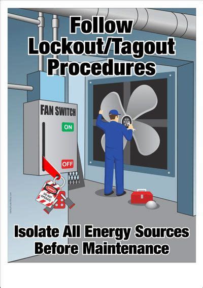 Follow Lockout/Tagout Procedures Workplace Safety Slogans, Workplace ...