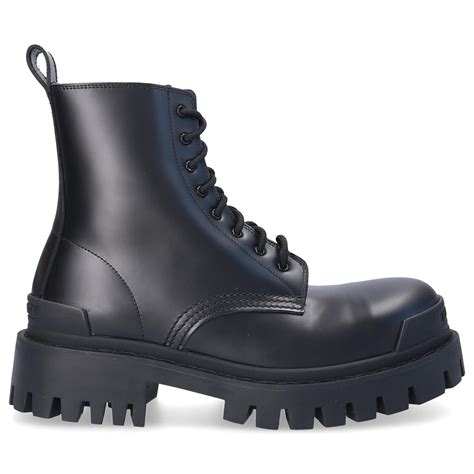 Balenciaga Leather Ankle Boots Black Strike Bootie - Lyst