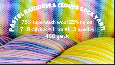 Pre-order - Pastel Rainbow and Clouds sock yarn — home