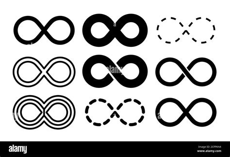 Infinity symbol. Mobius infinite arrow icon set. Endless thin linear ...