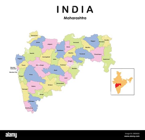 Maharashtra District Map, Maharashtra Political Map, 53% OFF