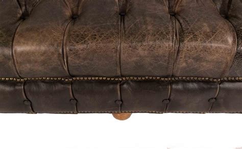 Dark Brown Leather Chesterfield Sofa