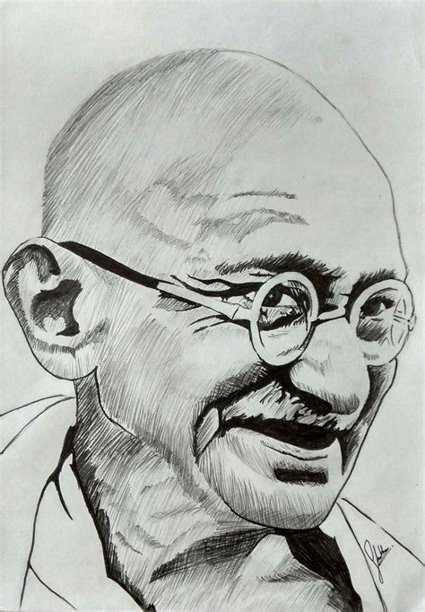 How To Draw Mahatma Gandhi Sketch at Drawing Tutorials