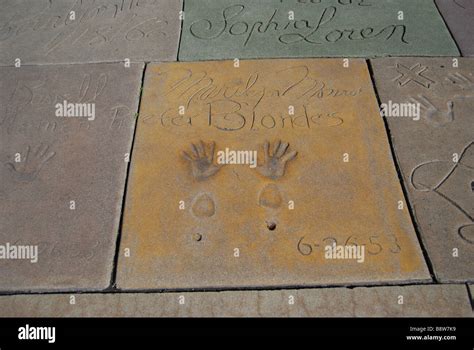 Marilyn Monroe's handprints on forecourt of TCL Grauman's Chinese ...