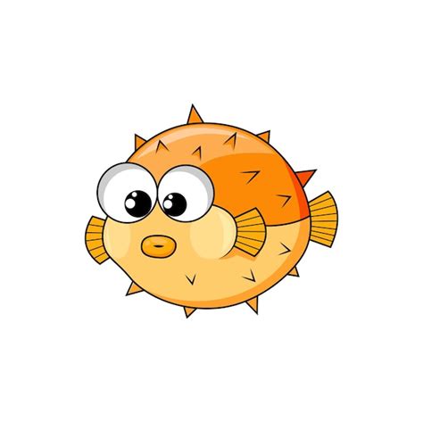 Premium Vector | Purrerfish Japanese fugu fish with cute funny face