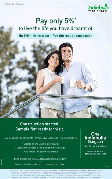 India Bulls Real Estate Construction Started Sample Flat Ready For Visit Ad - Advert Gallery