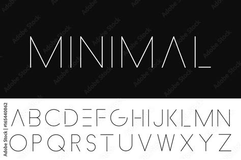 Thin minimalistic font. Elegant english alphabet. Stock Vector | Adobe ...