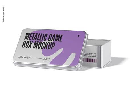 Premium PSD | Metallic game box mockup