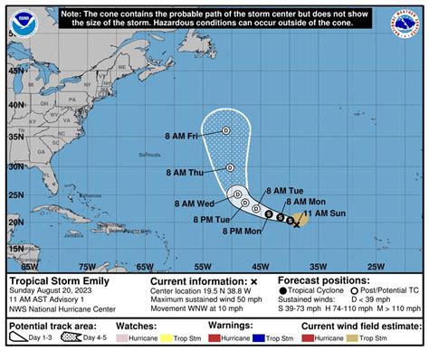 Tropical Storm Emily forms in Atlantic; hurricane forecasters ...