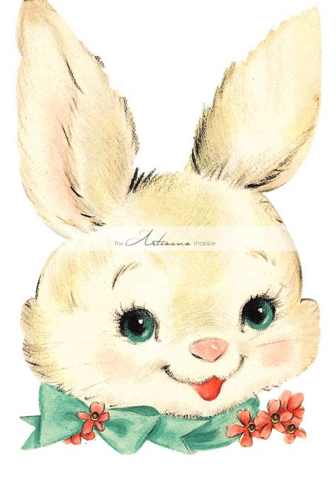 Vintage Sweet Easter Bunny Digital Download Printable