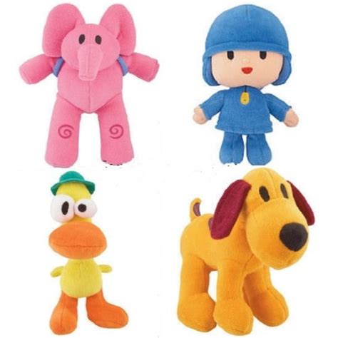 pocoyo & friends mini plush doll figure set of 4 - pocoyo, pato, loula & elly - Walmart.com ...