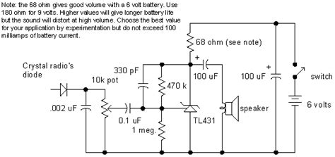 Crystal Radio Audio Amplifier Circuit | Circuit Wiring