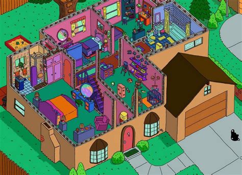 The-Simpsons-House-Interior-Cross-Section | The simpsons, House layouts, House built