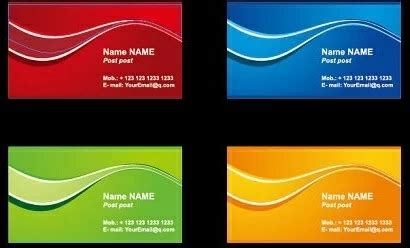 Name card templates colorful curved decoration Vectors graphic art ...