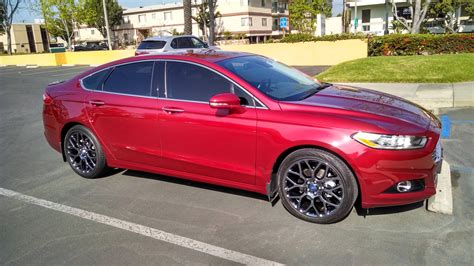 Red Ford Fusion Black Rims