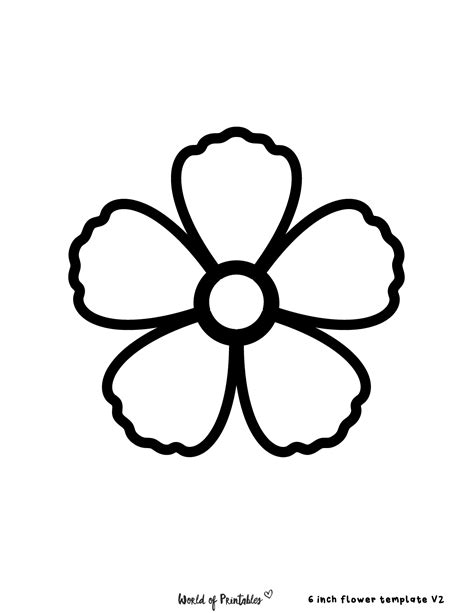 Flower With 6 Petals Template | Best Flower Site