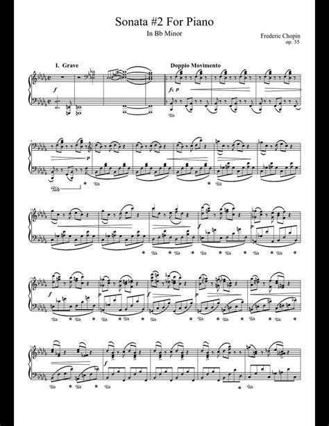 Chopin - Piano Sonata #2 in Bb Minor sheet music for Piano download free in PDF or MIDI