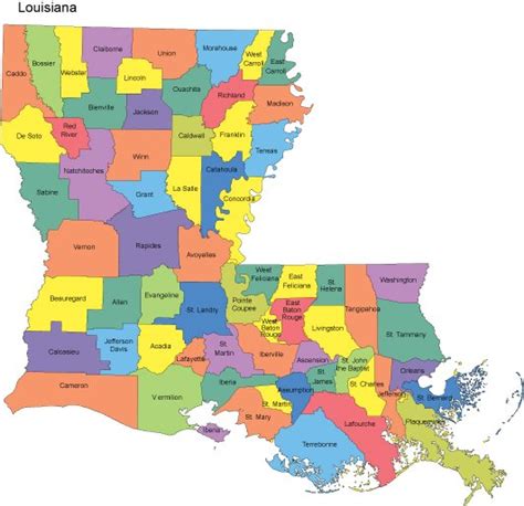 Louisiana PowerPoint Map - Counties