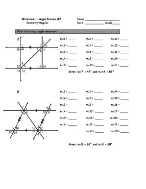 Angle Puzzle Worksheet Answers Pdf - Fill Online, Printable, Fillable, Blank | pdfFiller