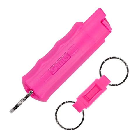 SABRE RED Pepper Spray Keychain with Quick Release Key Ring - Pink