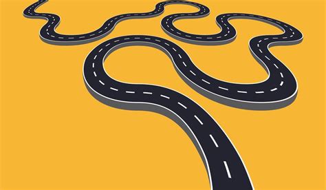 Isolated winding road | Road vector, Winding road, Vector art