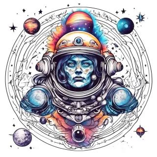 AI Tattoo Generator - Design A Tattoo with AI Online — trippy astronaunt