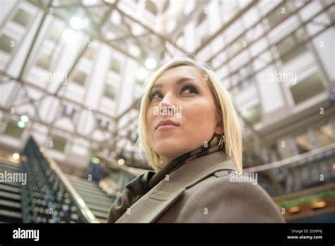 Woman in atrium of Old Post Office Building, Washington DC Stock Photo - Alamy