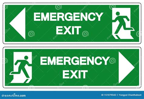 Emergency Exit Symbol Sign, Vector Illustration, Isolate on White ...