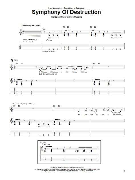 Symphony Of Destruction by Megadeth - Guitar Tab - Guitar Instructor