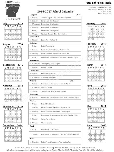 Fort Smith Calendar