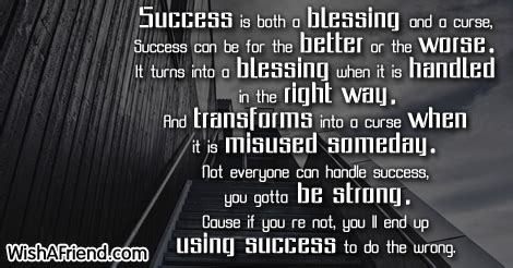 A Blessing And A Curse , Success Poem