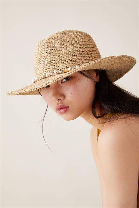 RAFFIA HAT WITH SHELL TRIM-Hats | Beanies-ACCESSORIES-WOMAN-SALE | ZARA United States | Raffia ...