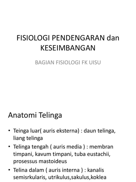 Fisiologi Pendengaran Dan Keseimbangan