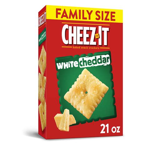 Cheez-It White Cheddar Baked Snack Cheese Crackers, Family Size, 21 oz ...