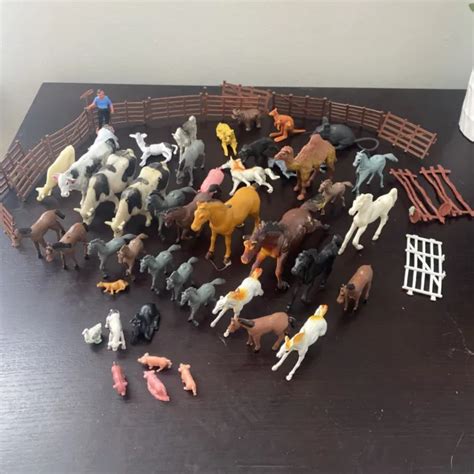 VINTAGE LOT OF Plastic Farm Animals - Mixed Figures & Accessories 1970s & 1980s $40.00 - PicClick