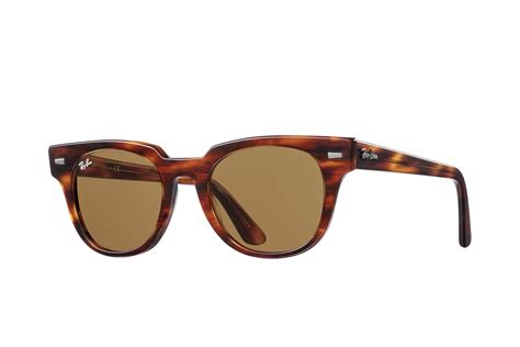 Ray-Ban Meteor Classic with Gloss Striped Havana Frame and Brown ...