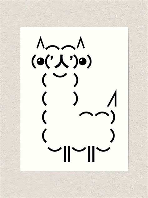 "ASCII Alpaca - BW" Art Print by Yincinerate | Redbubble