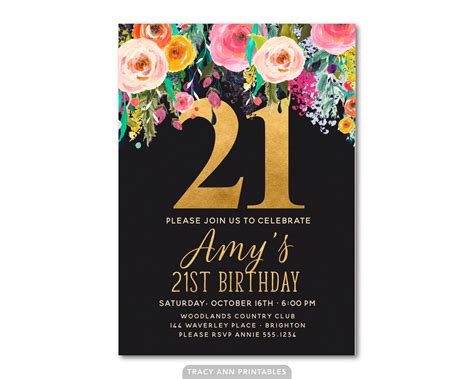 FREE 21st Birthday Invitations Wording – Bagvania FREE Printable Invitation Template