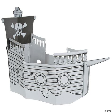 Color Your Own Pirate Ship Playhouse | Oriental Trading in 2021 | Pirate ship playhouse, Pirate ...