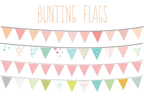 Bunting Flags Clip Art ~ Illustrations on Creative Market