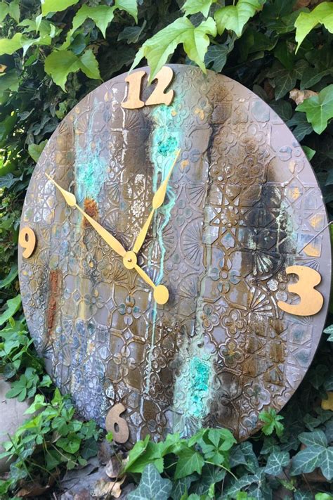 Giant rustic vintage farmhouse wall clock | Large vintage wall clocks, Handmade wall clocks ...