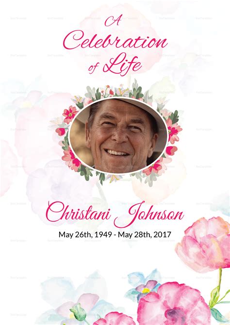 Funeral Obituary Invitation Card Template Throughout - vrogue.co