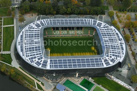 Aerial image Bremen - The Weser Stadium in Bremen, the stadium of the ...