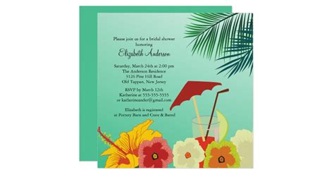 Tropical Flowers Bridal Shower Invitation | Zazzle